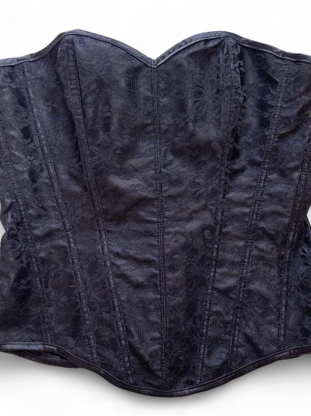Vintage 90s Intimate Attitudes Black Lace Corset Bustier Size 40